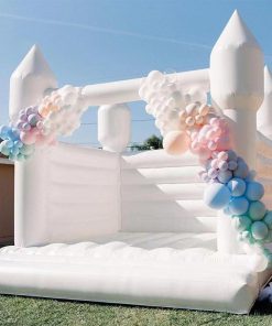 Elegant White Wedding Inflatable Bounce House - Premium PVC Castle for Romantic Events