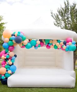 Romantic White Inflatable Jump House - Perfect for Weddings & Themed Parties