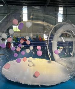 White Inflatable Bubble Tents with Tunnel - Durable PVC, Easy Setup, Free Global Shipping & 2-Year Warranty