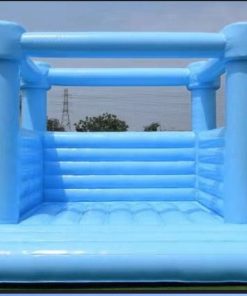 Stunning Blue Inflatable Wedding Castle - Durable Jumping Playspace for All Ages
