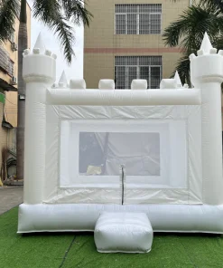 White Commercial Inflatable Bounce House with Slide - Durable, Safe, and Globally Accessible for All Events