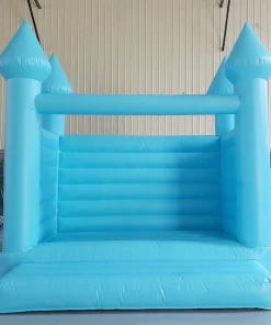 Blue Inflatable Wedding Jump Castle - Durable, Elegant, with Global Free Shipping & 2-Year Warranty