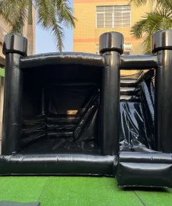 Commercial Inflatable Bounce House with Slide - Durable, Sleek Black, 2-Year Warranty Included